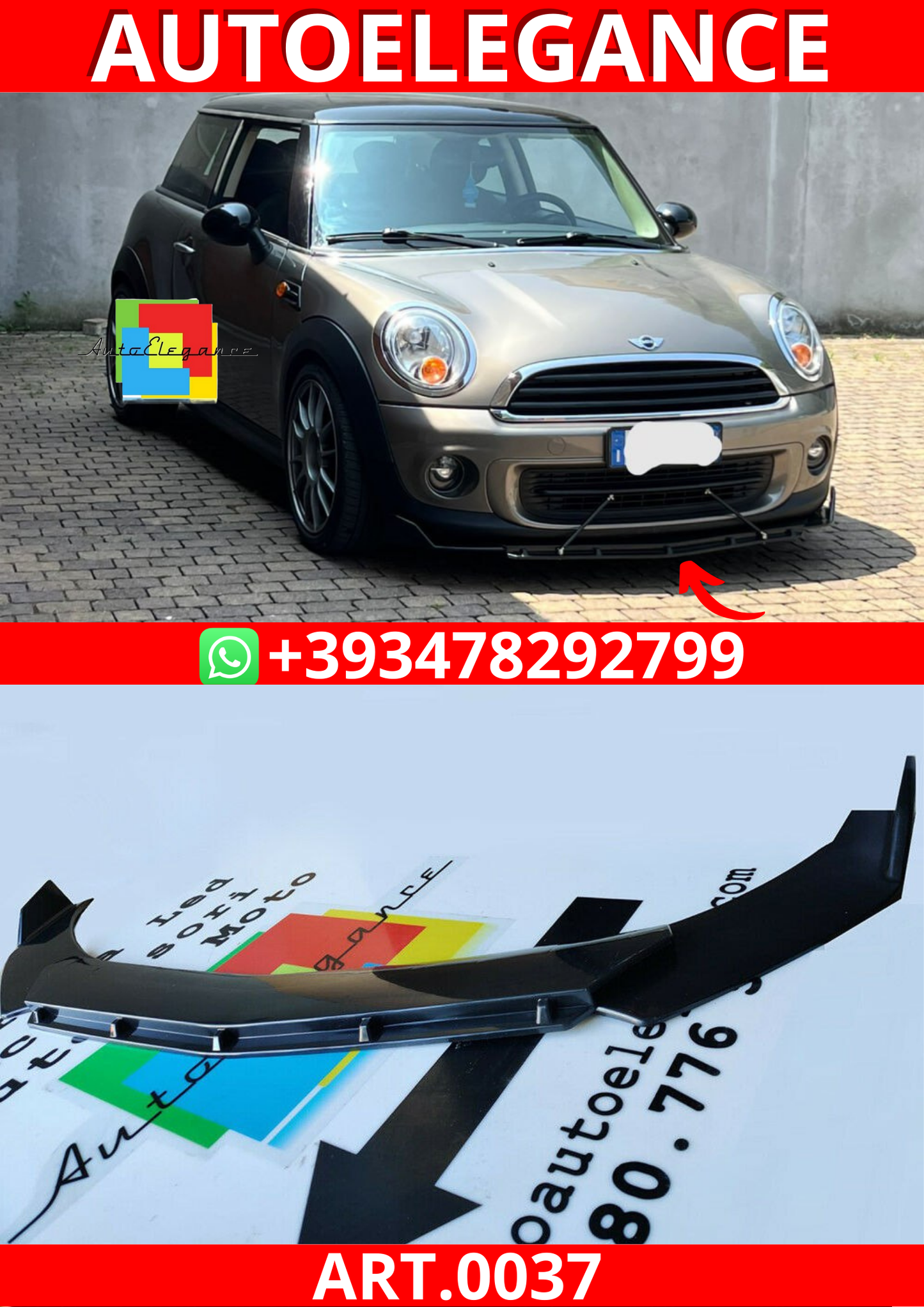 ART. 0037 SPLITTER 3 PEZZI MINI COOPER