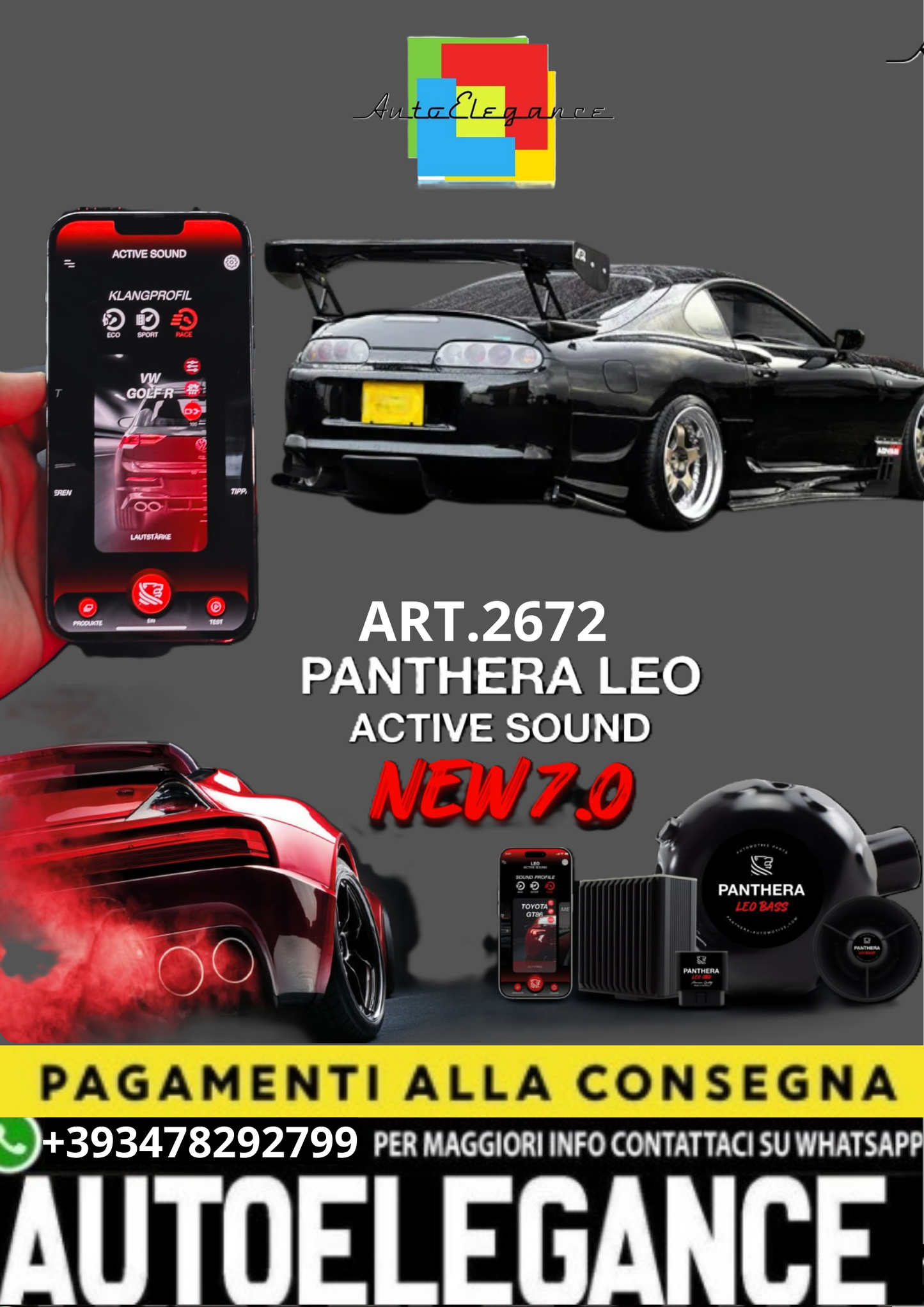💥💣 ART.2672 PANTHERA SOUND SYSTEM ADATTO PER Toyota Supra Mk4💣💥