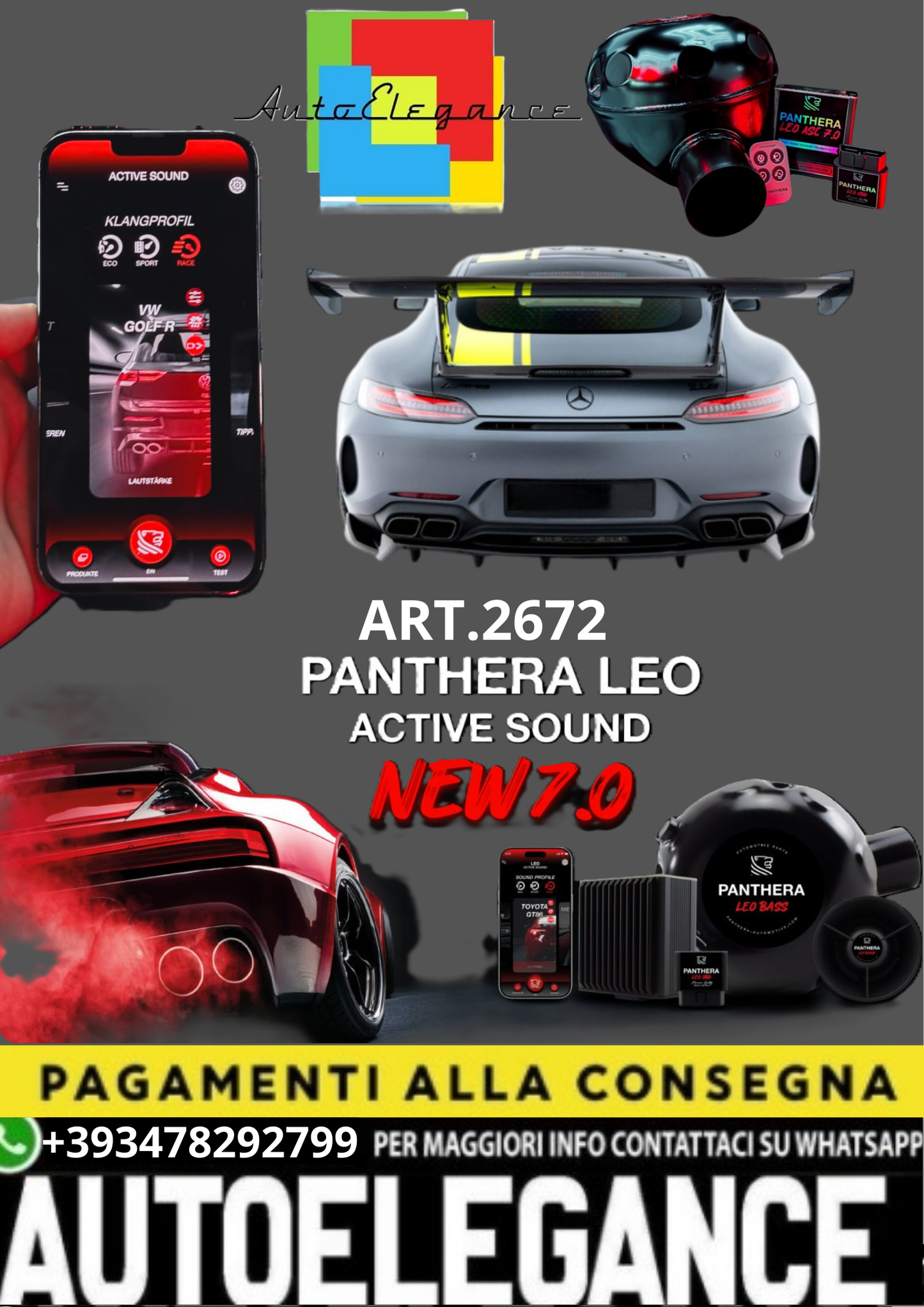 💥💣 ART.2672 PANTHERA SOUND SYSTEM ADATTO PER Mercedes-AMG GTR C190💣💥