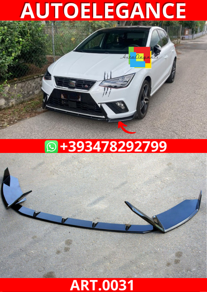 💕ART. 0031 SPLITTER SEAT IBIZA 6J FR 2017+ NERO LUCIDO (3 PEZZI)💕