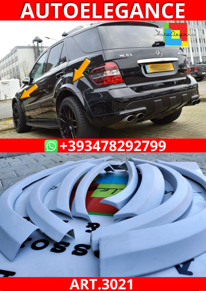 ART.3021 Parafanghi mercedes ML w164 kit 8 pezzi vetroresina