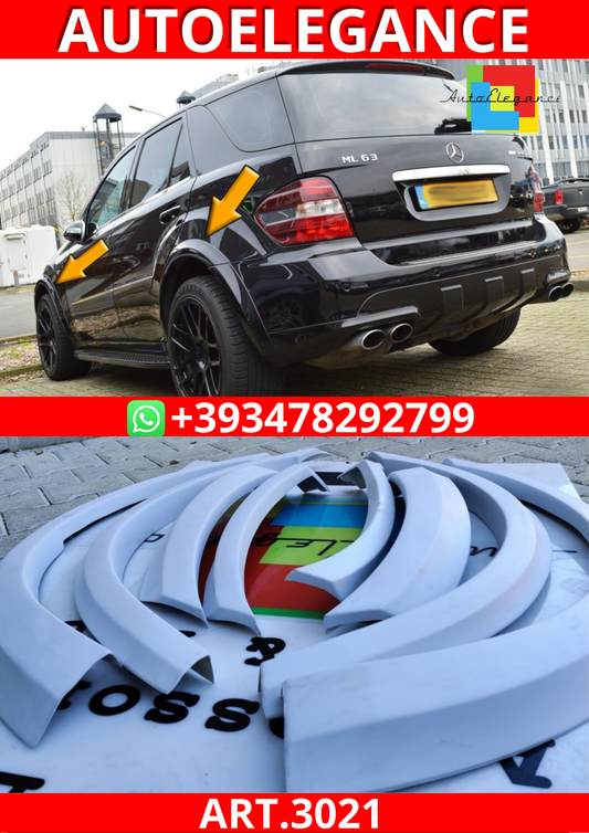 ART.3021 Parafanghi mercedes ML w164 kit 8 pezzi vetroresina