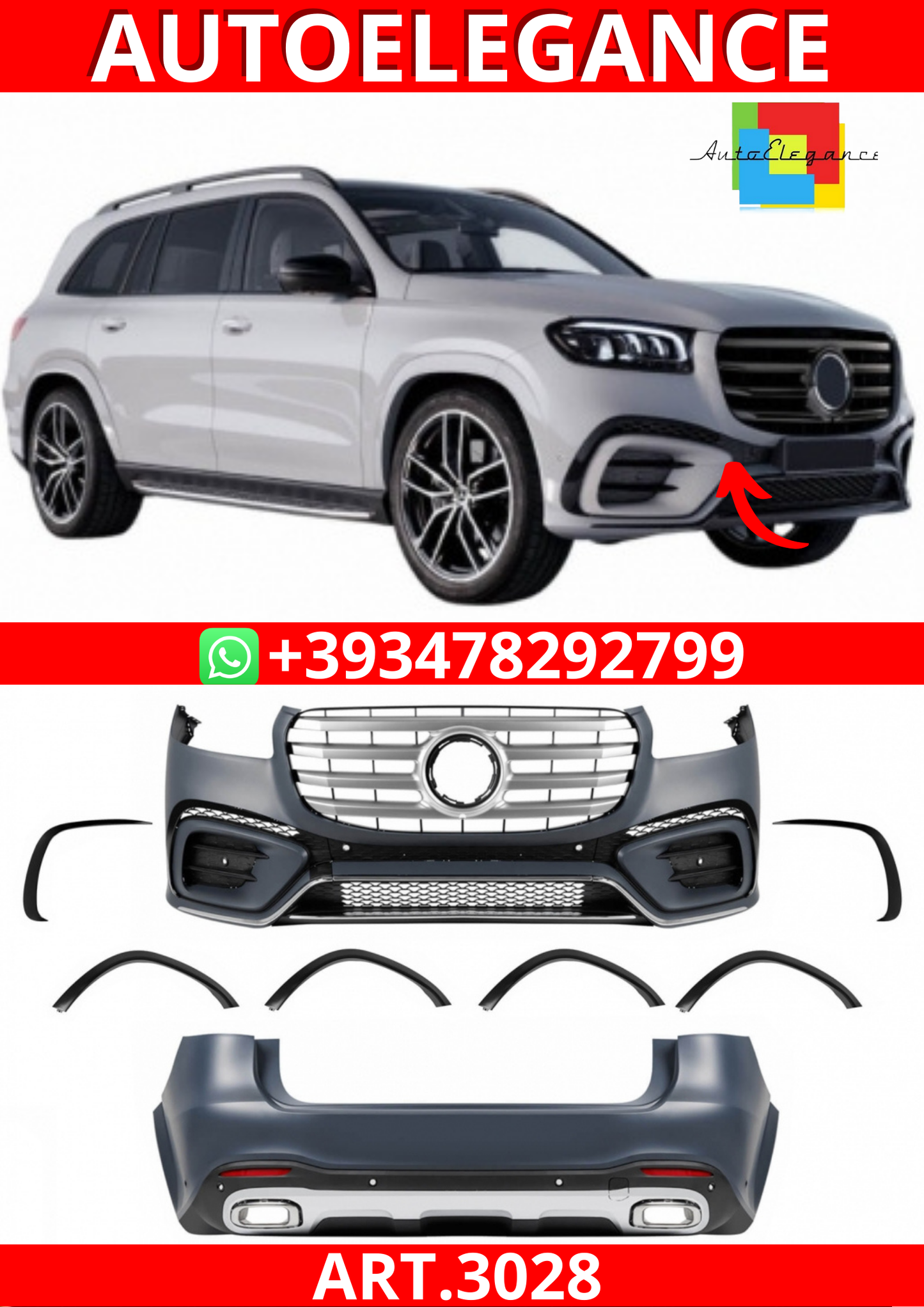 ART.3028  BODYKIT Mercedes GLS SUV X167 (2019-2023) Sport Line Design