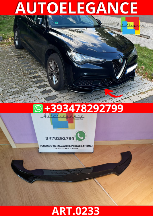 ART. 0233 SPLITTER ALFA ROMEO STELVIO 2016+ NERO LUCIDO