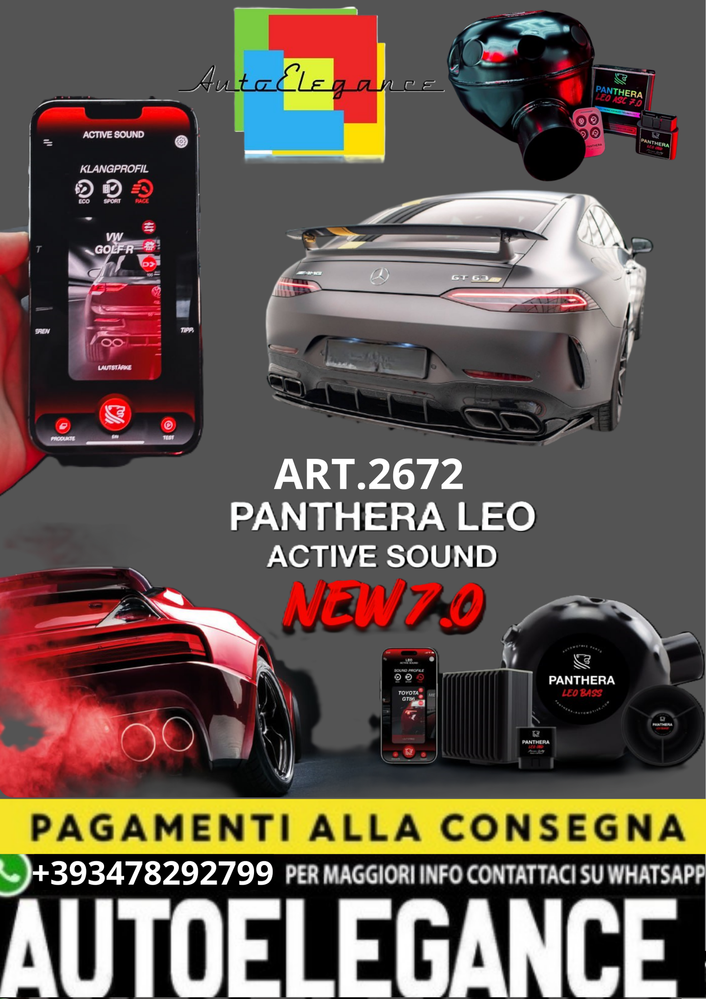 💥💣 ART.2672 PANTHERA SOUND SYSTEM ADATTO PER Mercedes-AMG GT 63S💣💥