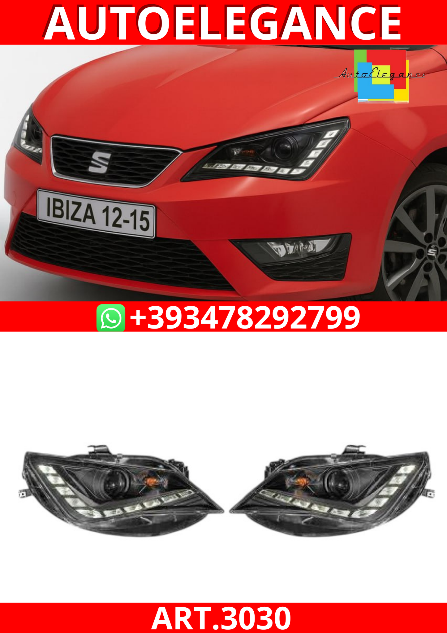 ART.3030 FARI ANTERIORE SEAT IBIZA 2012-2015