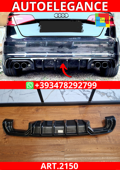 ART.2150 DIFFUSORE AUDI A3 8V 2012-2016 SLINE S3 NERO LUCIDO 2+2