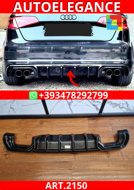 ART.2150 DIFFUSORE AUDI A3 8V 2012-2016 SLINE S3 NERO LUCIDO 2+2