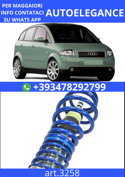 🎀Art.3258 Kit assetto sportivo a ghiera BlueLine adatto per Audi A2 tipo 8Z 🎀