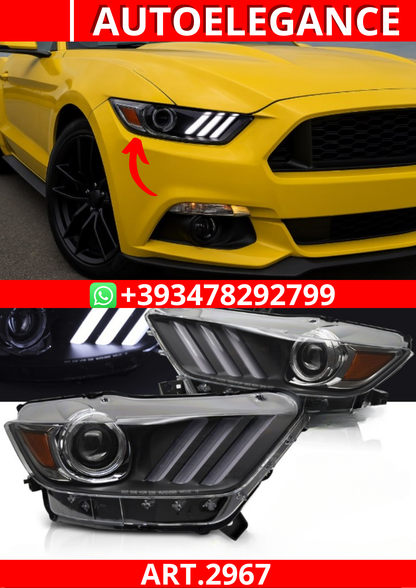 ART.2967  FARI ALLO XENO LED NERO adatto per FORD MUSTANG 14-17
