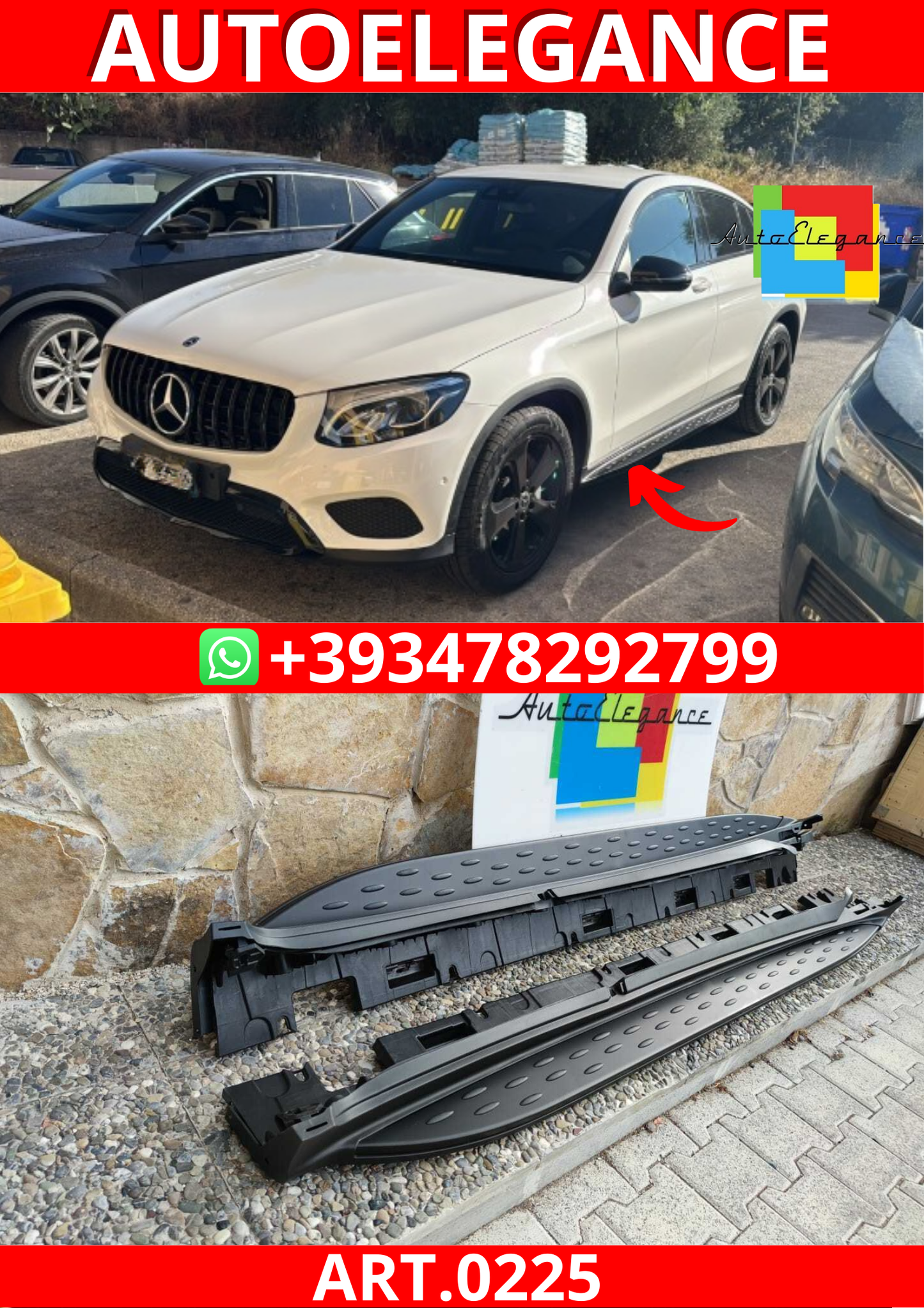 ART. 0225 PEDANE MERCEDES  GLC X253 C253 NERE