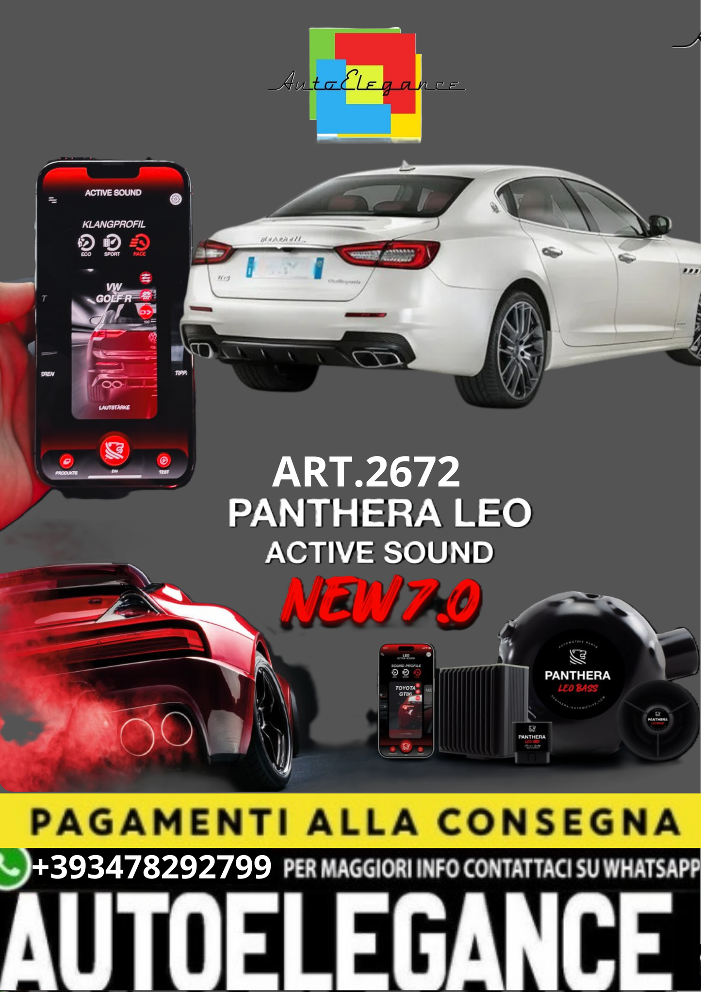 💥💣 ART.2672 PANTHERA SOUND SYSTEM ADATTO PER Maserati Quattroporte💣💥