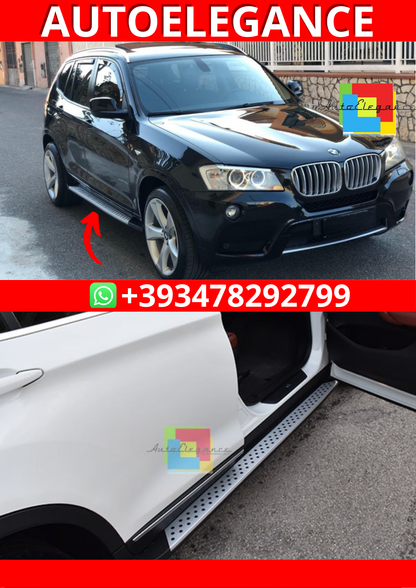 PEDANE LATERALI DESIGN M PER BMW X3 F25 2010+ SOTTOPORTA ANTISCIVOLO M LOOK