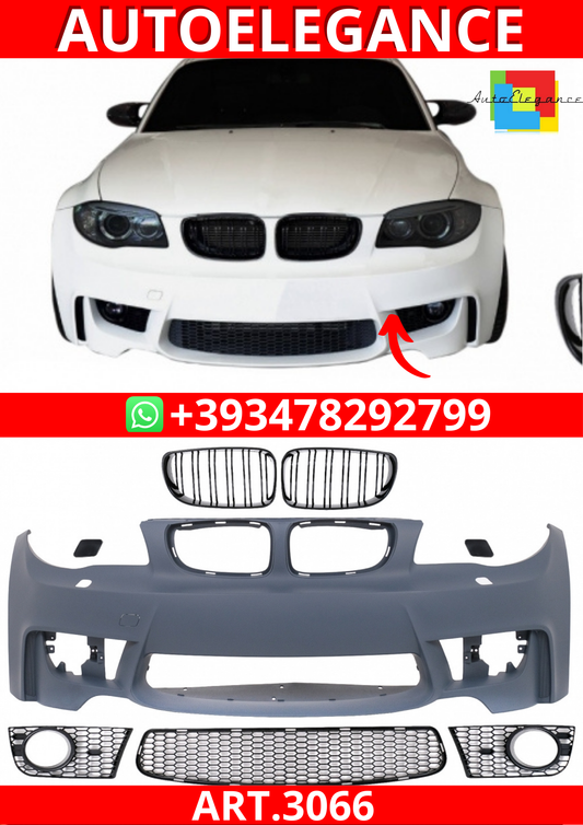 ART.3066 Paraurti anteriore adatto per BMW Serie 1 E81 E82 E87 E88 2004-2011