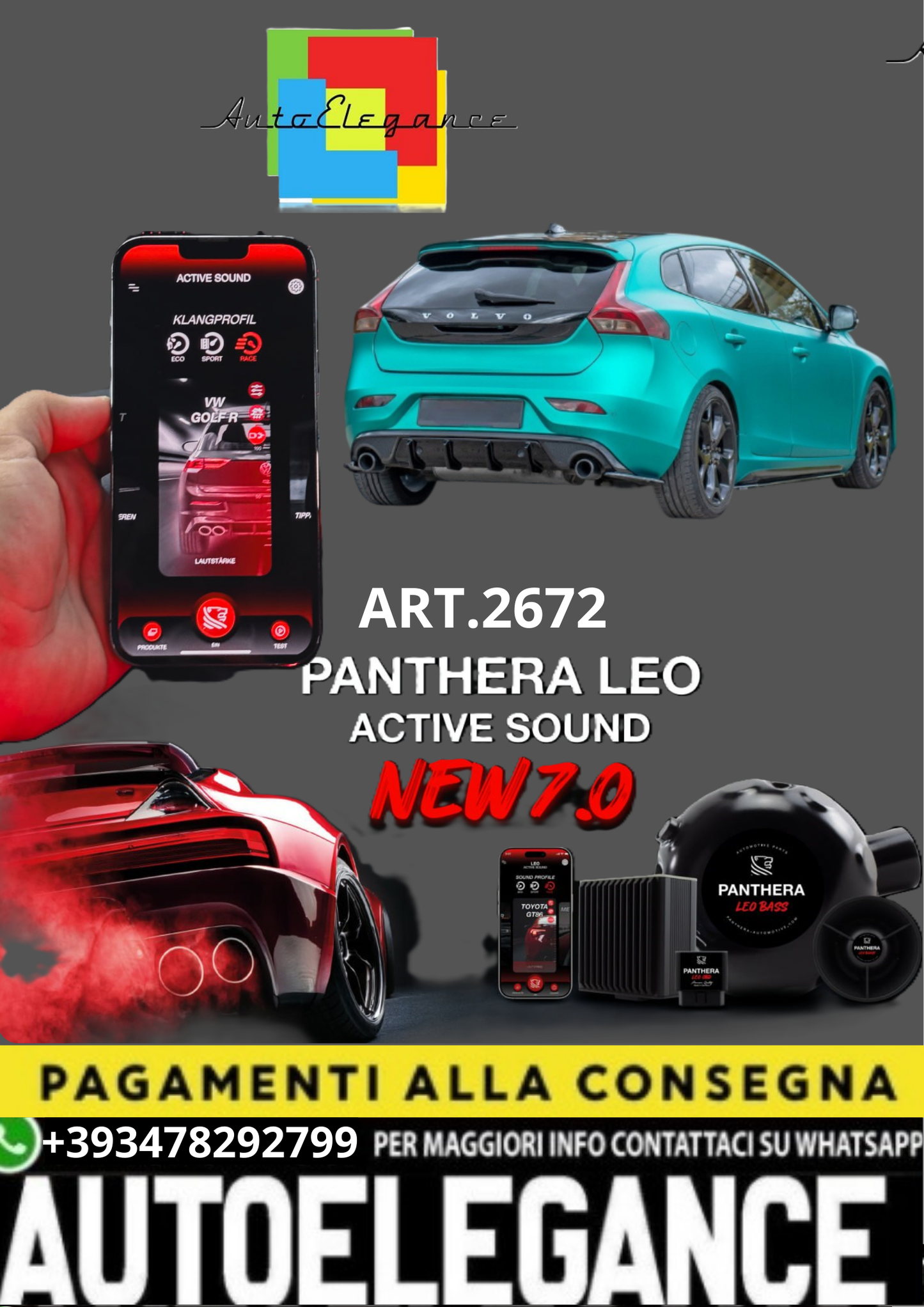💥💣 ART.2672 PANTHERA SOUND SYSTEM ADATTO PER Volvo V40💣💥