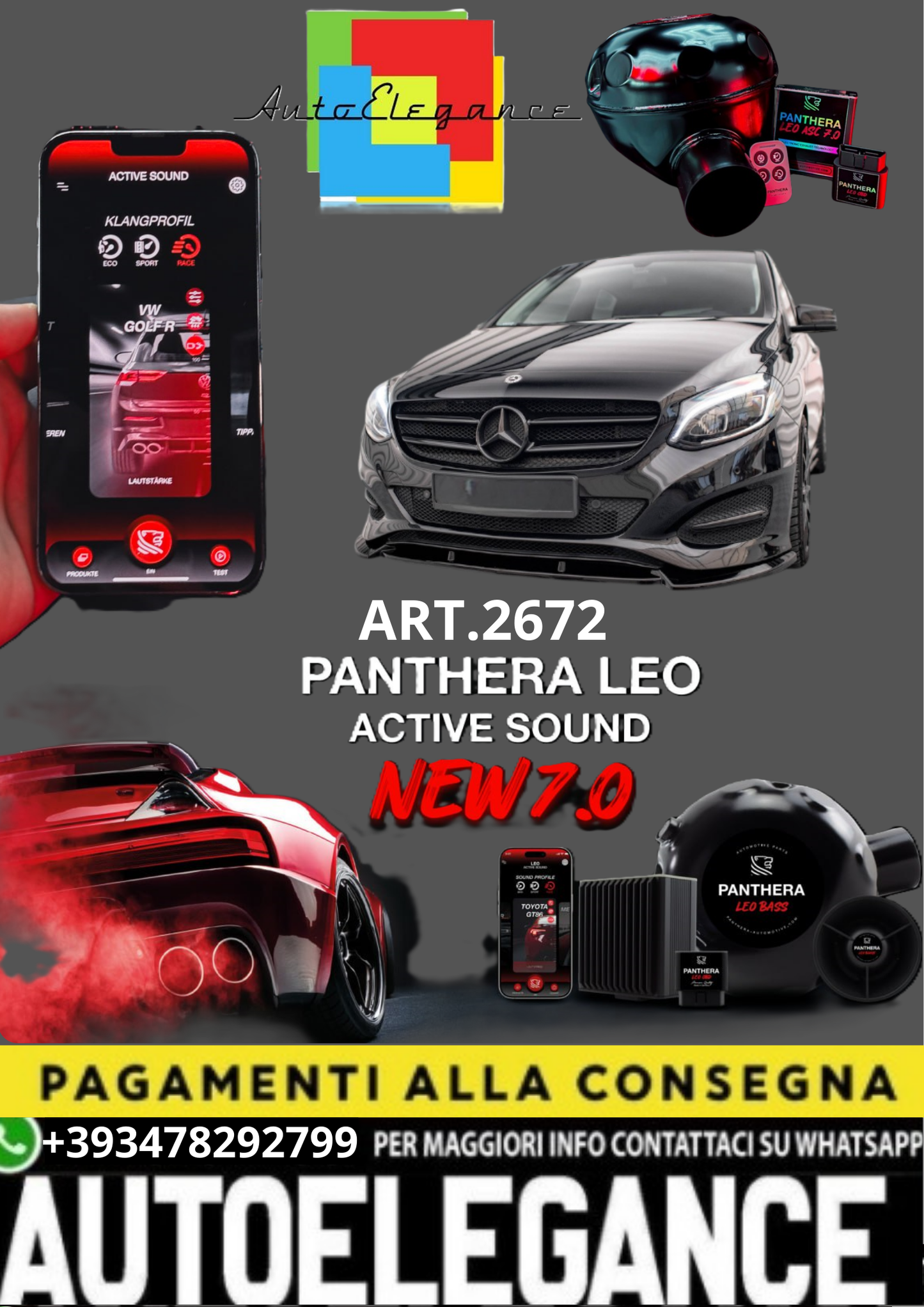 💥💣 ART.2672 PANTHERA SOUND SYSTEM ADATTO PER Mercedes-Benz B W246💣💥