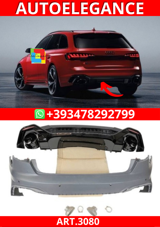 ART.3080  Paraurti Posteriore Audi A4 2020+ Look RS4
