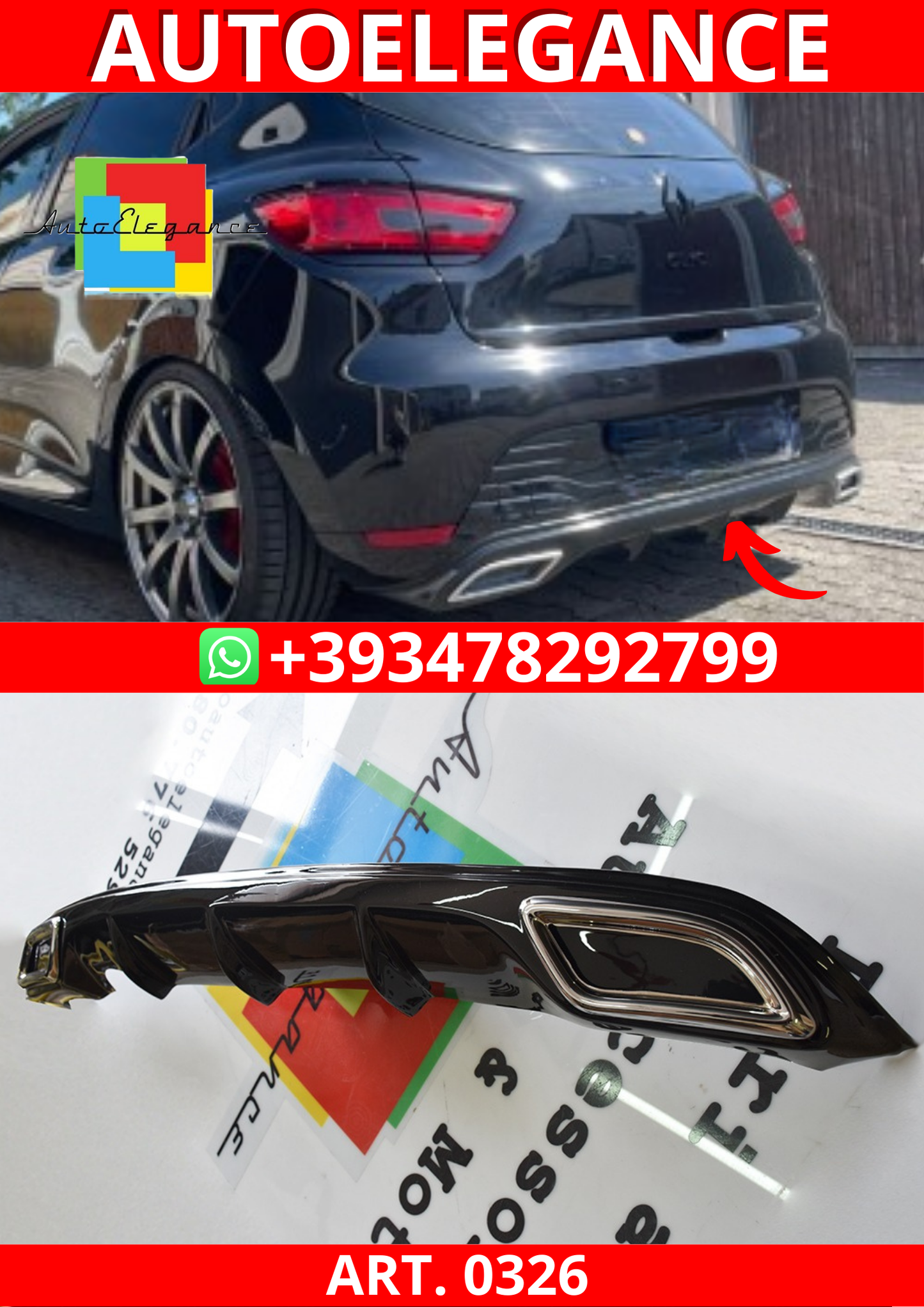 ART. 0326 DIFFUSORE TERMINALI OVALI / CLIO 4 IV ABS