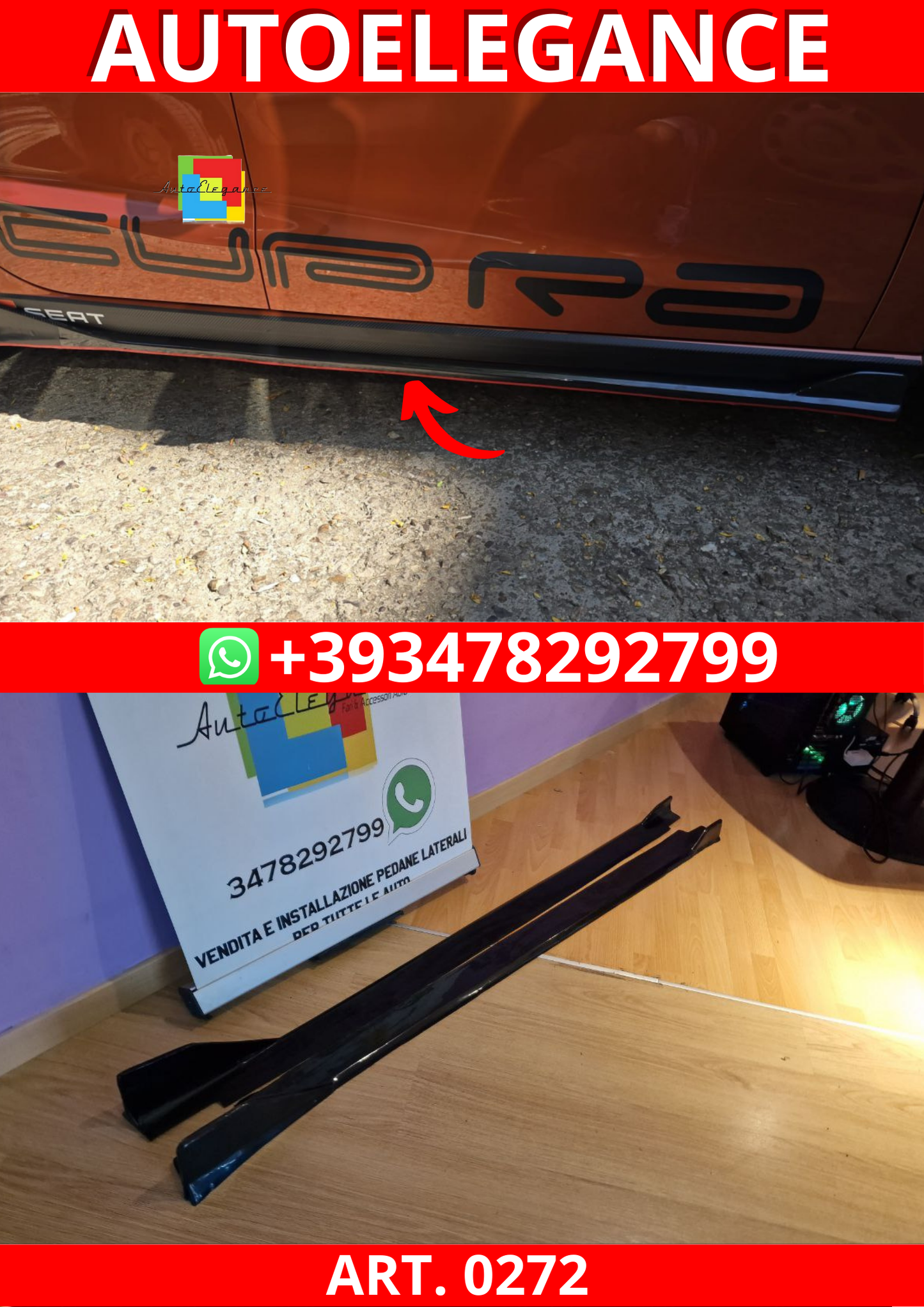ART. 0272 SOTTO MINIGONNE SEAT IBIZA 6J   2008-2021 NERO LUCICO