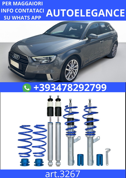 🎀Art.3269 Kit coilover sportivo BlueLine adatto per Audi A3 (8P) 1.4TFSi 🎀