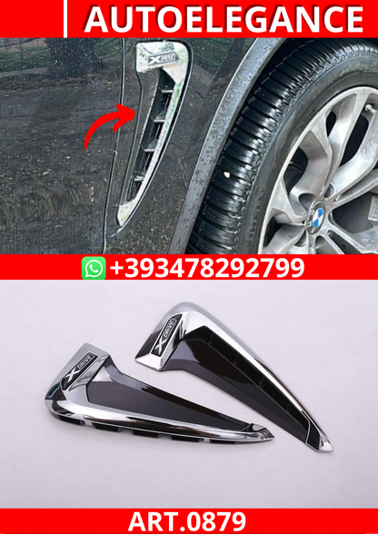 ART. 0879 FLAP LATERALI BMW X5 F15 2013-2018 CROMATO + LOGO XDRIVE