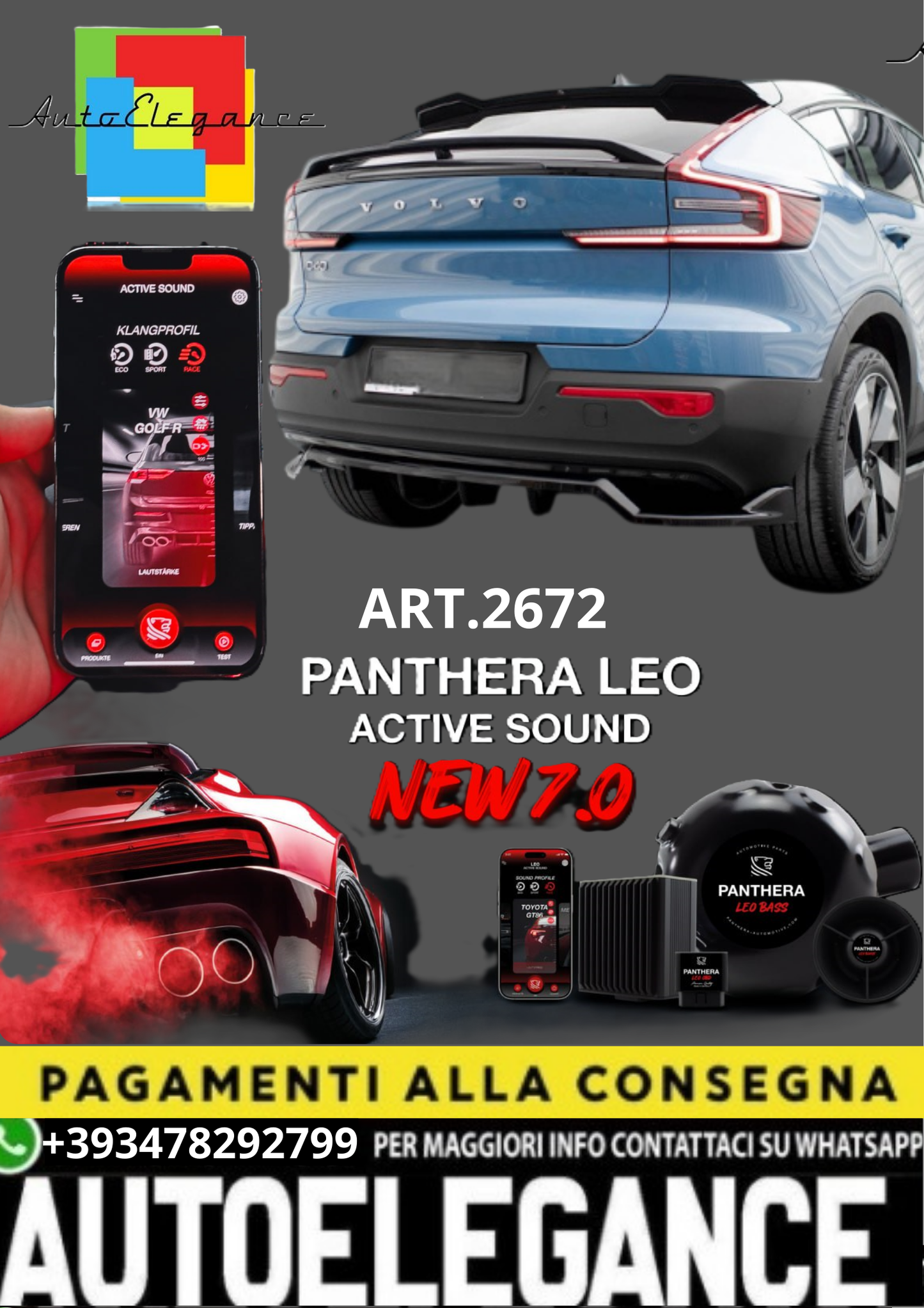 💥💣 ART.2672 PANTHERA SOUND SYSTEM ADATTO PER Volvo C40💣💥