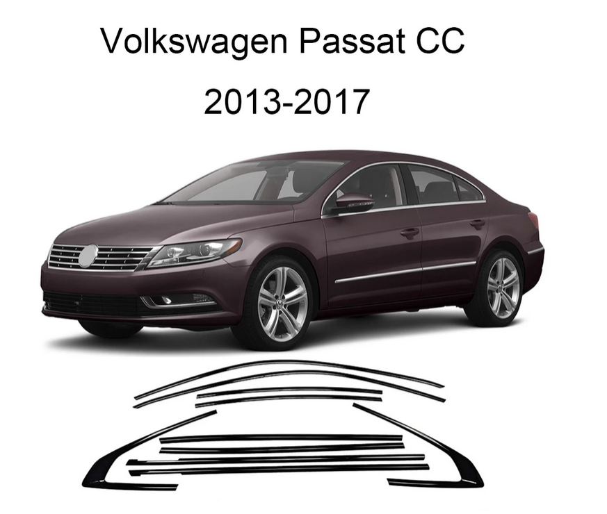 ART.4890  Cornici finestrini neri copertura adesiva window VWPassat CC 13-24