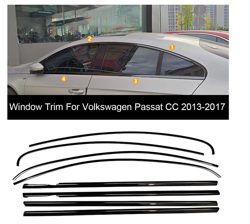 ART.4890  Cornici finestrini neri copertura adesiva window VWPassat CC 13-24