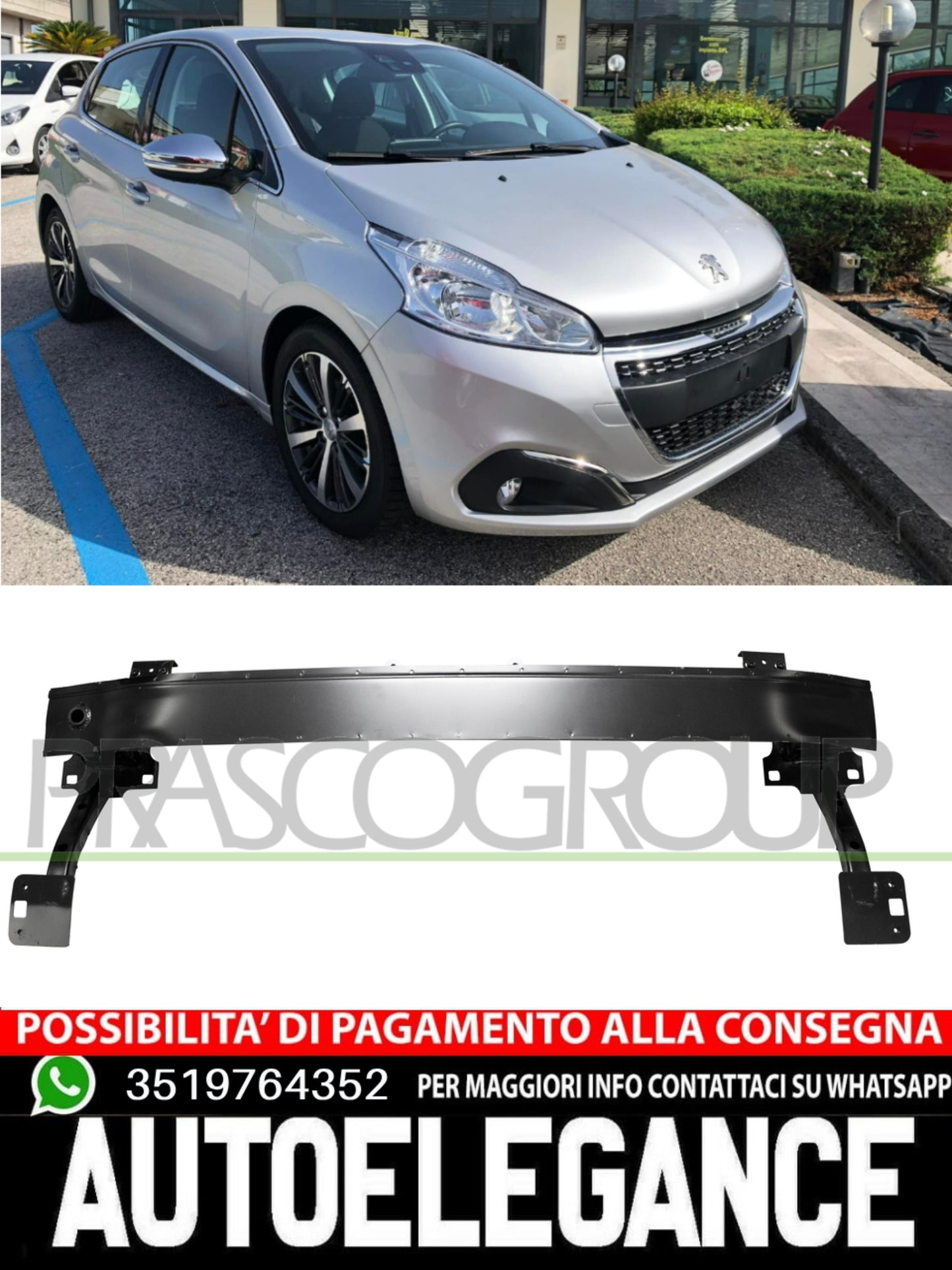 Rinforzo Supporto Paraurti Prasco Anteriore Per Peugeot 208 9672807980