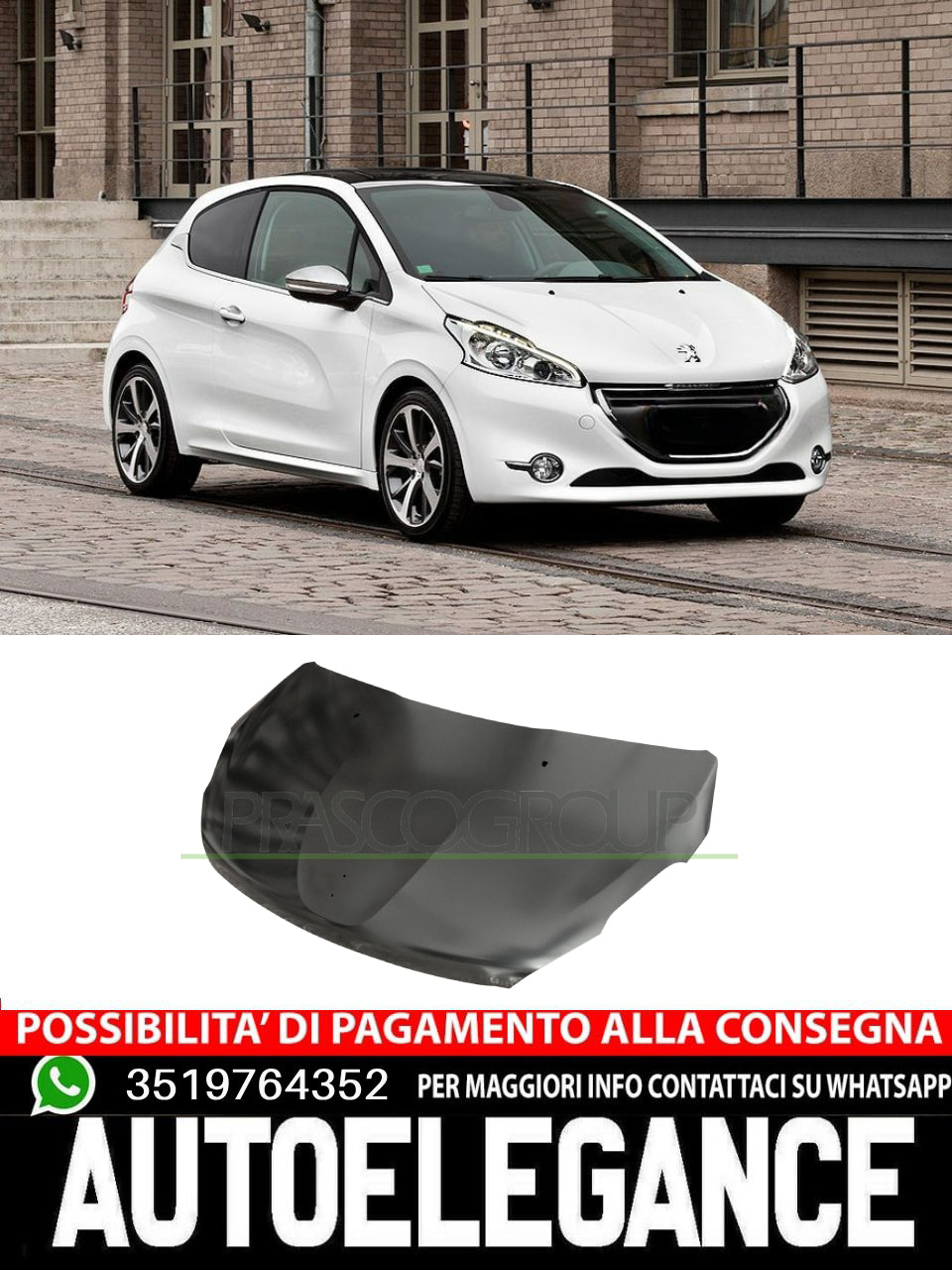 Cofano anteriore Prasco per PEUGEOT 208   9803656980