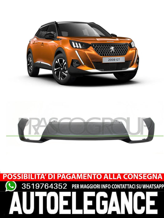 Spoiler paraurti Prasco Posteriore NERO LUCIDO CON SCARICO per PEUGEOT 2008