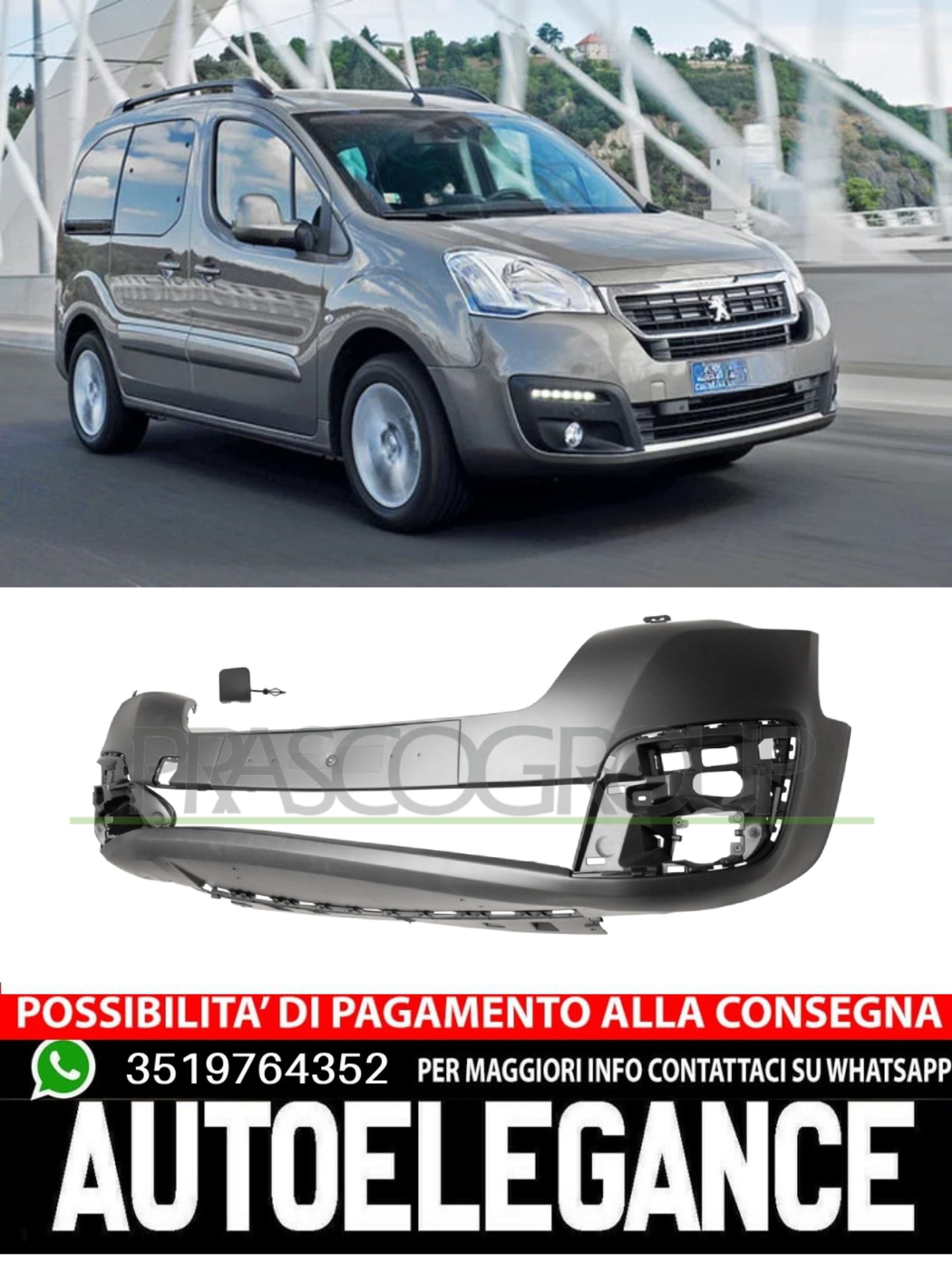 Paraurti Prasco Anteriore Per Citroen Berlingo Peugeot Partner 1613563580