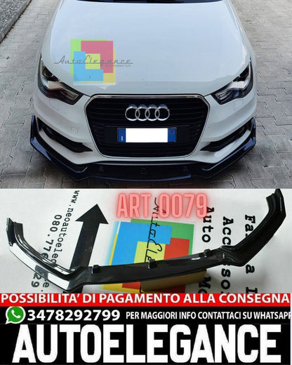 SPLITTER ADATTO PER AUDI A1 2010-2015 LOOK NERO LUCIDO DESIGN SPORTIVO