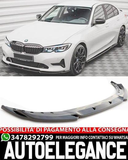 SPLITTER ANTERIORE ADATTO PER BMW SERIE 3 G20 2019+ LOOK NERO LUCIDO