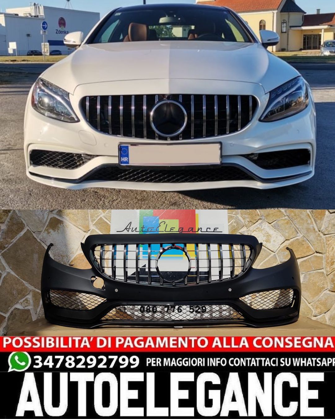 FRONT BUMPER SUITABLE FOR MERCEDES C CLASS W205 2015-2018 LOOK C63