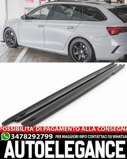 MINIGONNE ADATTE PER SKODA OCTAVIA MK4 SW 2019+ LOOK NERO LUCIDO DESIGN SPORTIVO