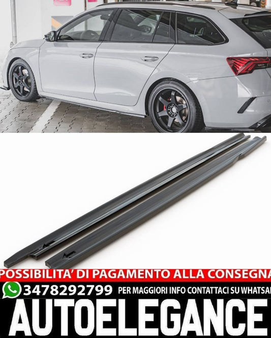 SKIRTS SUITABLE FOR SKODA OCTAVIA MK4 SW 2019+ GLOSSY BLACK LOOK SPORTY DESIGN