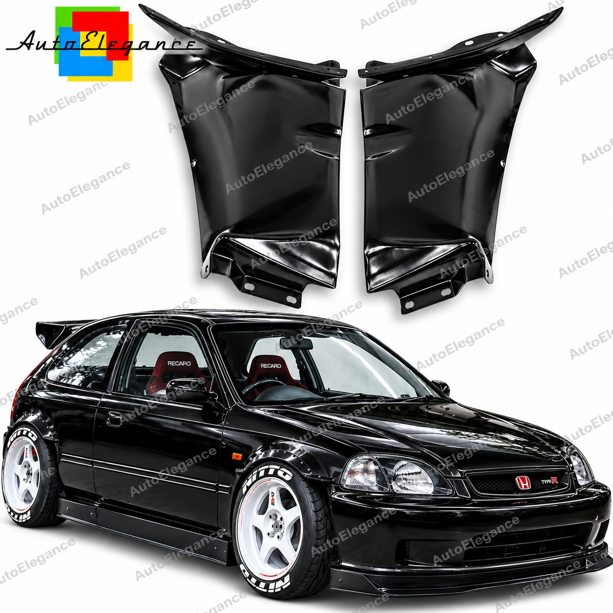 👉ART.10867 Paraspruzzi Parafango adatto per  Honda Civic 1996-2000 Type-R👈