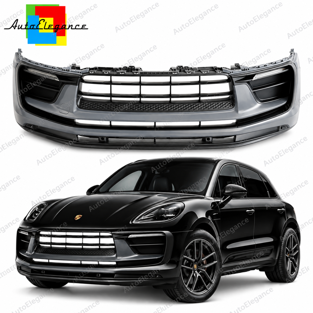 👉ART.3077 Paraurti Anteriore adatto per Porsche Macan 2019-2021 Look 2023👈