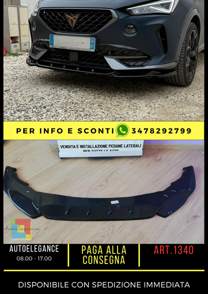 SPLITTER ADATTO PER CUPRA FORMENTOR 2020+ NERO LUCIDO DESIGN SPORTIVO