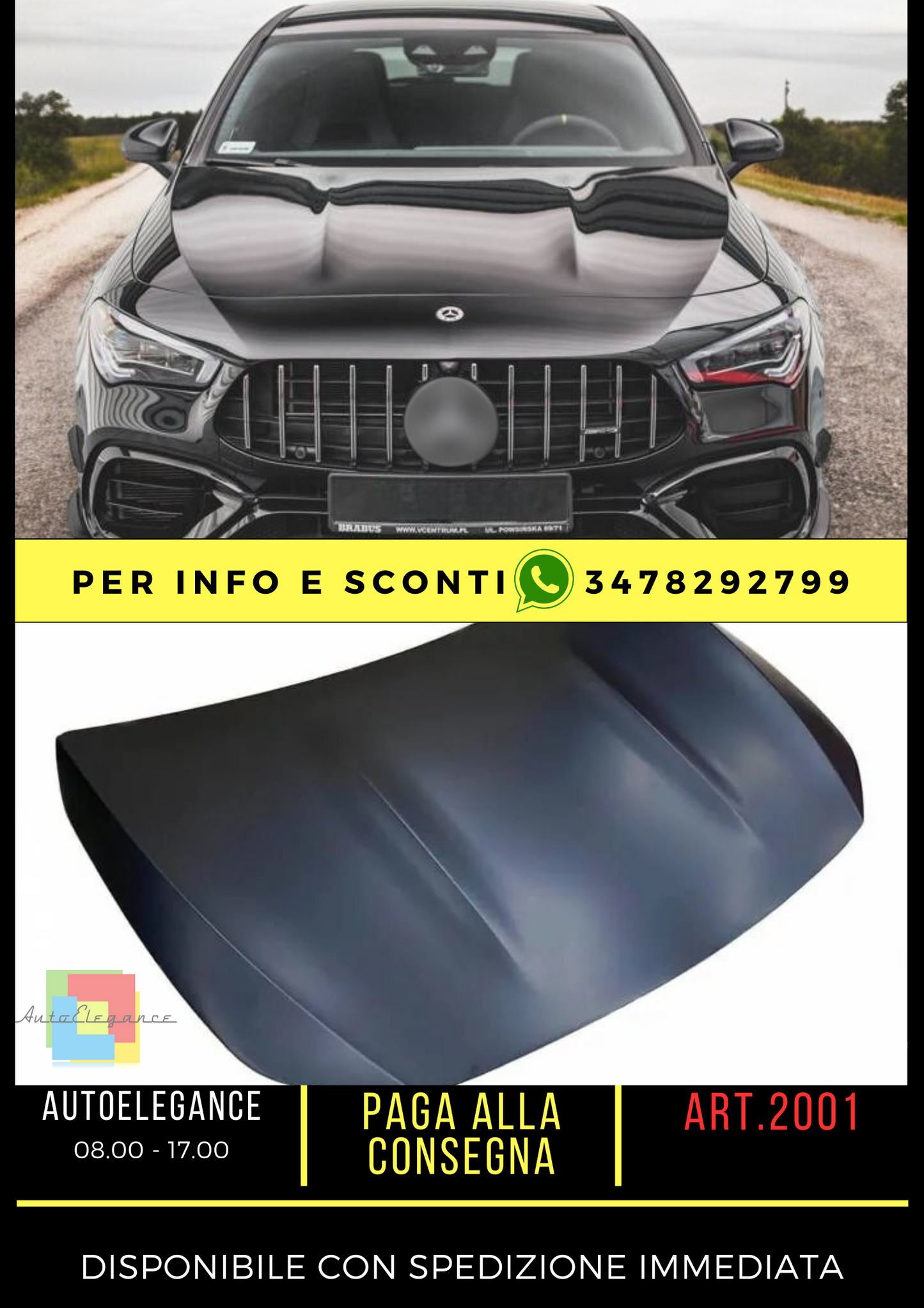 ✨Aluminum Bonnet Suitable for Mercedes Benz A-Class W177 W118 A35 A45 Bonnet ✨