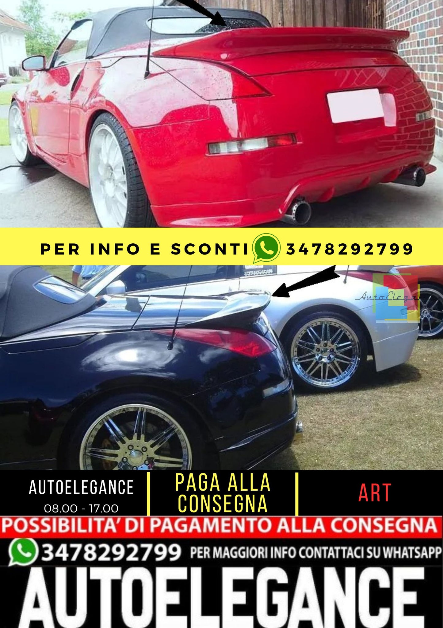 🔥KIT SPOILER ADATTO PER NISSAN 350Z (2002-2006)🔥