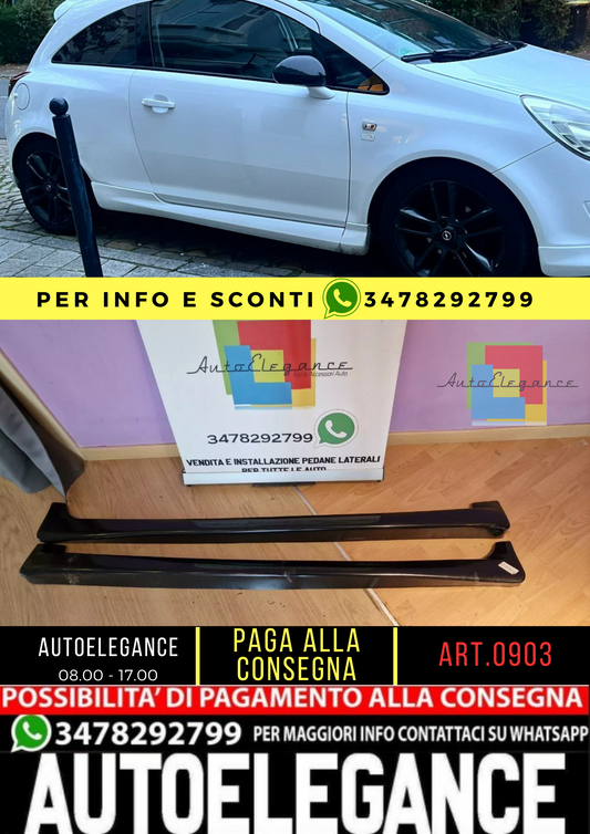 ⭐0903 SIDE SKIRTS SUITABLE FOR OPEL CORSA D 5 DOORS 2006-2014 LOOK OPC ABS⭐