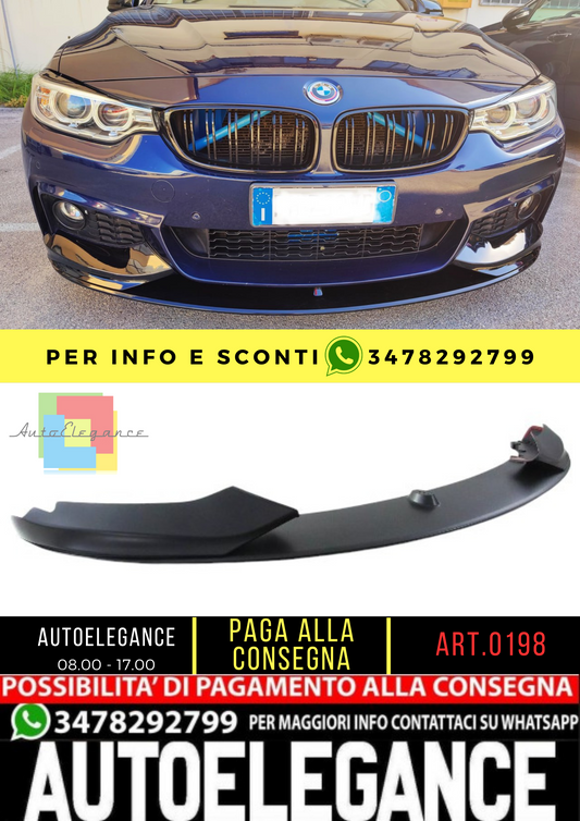 FRONT BUMPER UNDER M SPORT GLOSS BLACK SUITABLE FOR BMW 4 SERIES F32 F33 F36