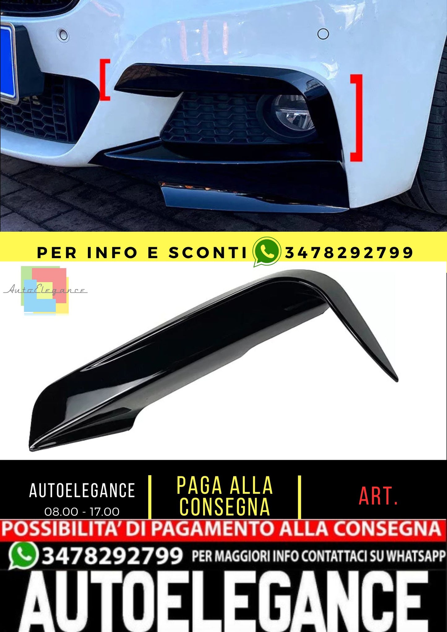 🌸AERO FLAPS ADATTO PER BMW serie 3 F30 F31 2013-2019🌸