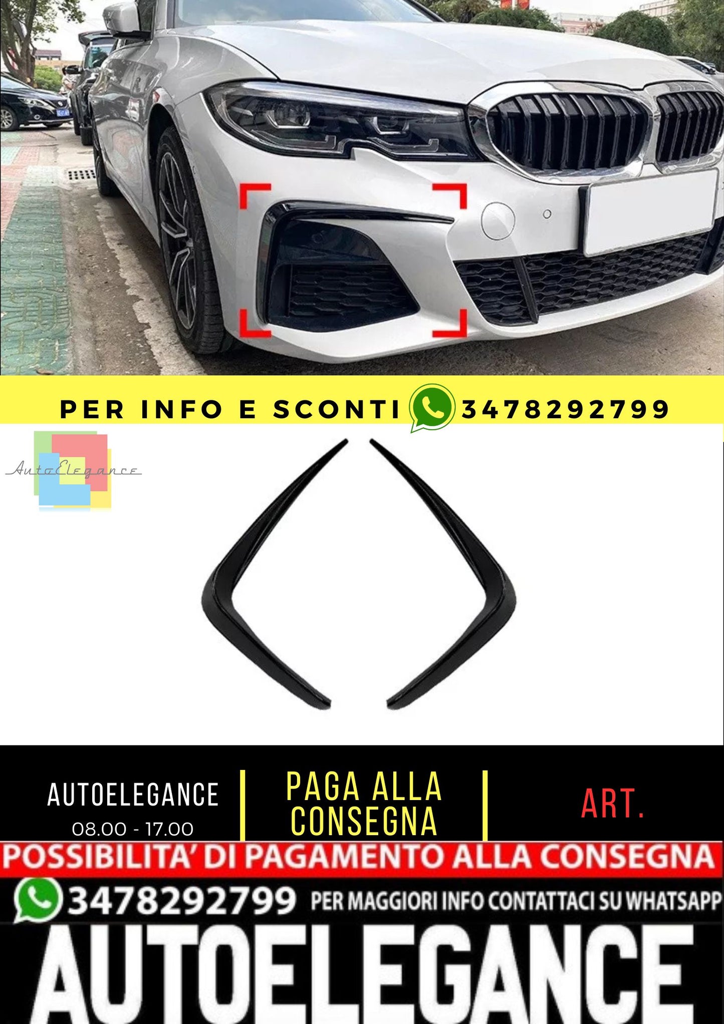 AERO FLAPS ADATTO PER BMW 3 G20 G21 pre-LCI 2019-2022