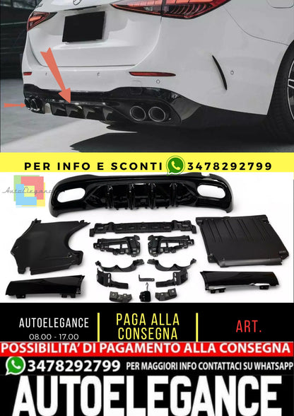 Diffusore + terminali di scarico (CROMO) ADATTO PER MERCEDES W206