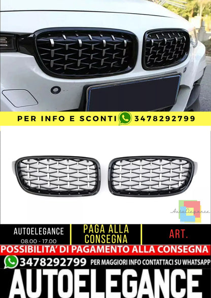 🤩GRIGLIA SPORTIVA DIAMANTE NERO LUCIDO ADATTO PER BMW SERIE 3 F30 F31🤩
