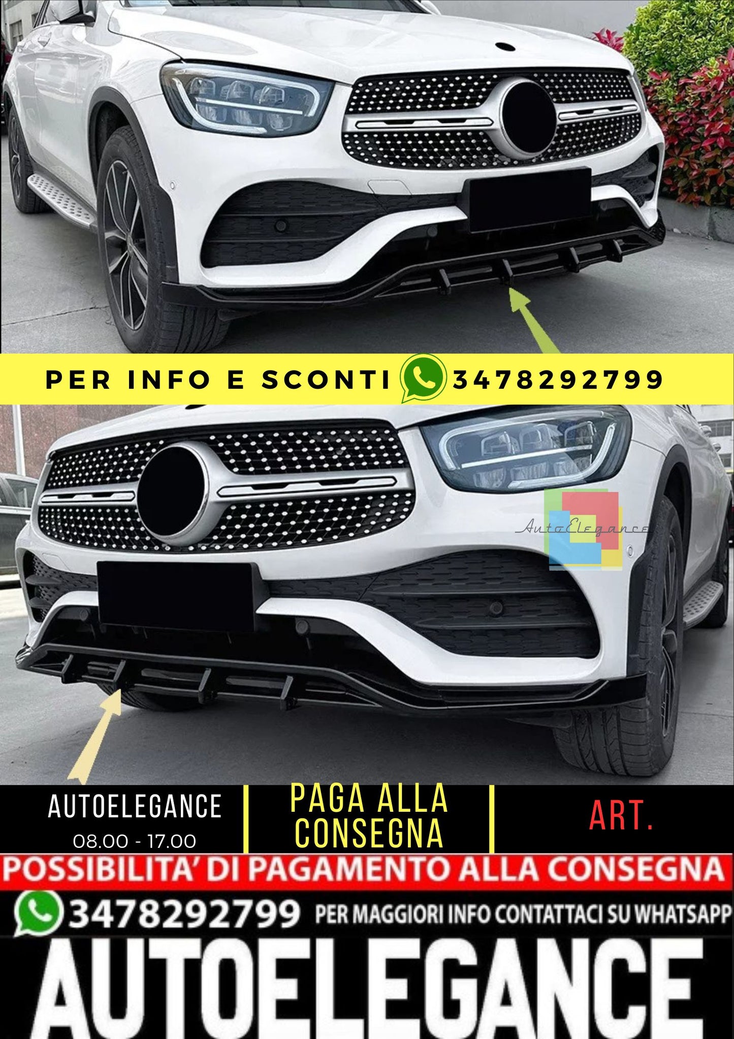 😍Splitter Suitable for Mercedes X253 C253 GLC with AMG Line 2019-2022😍 