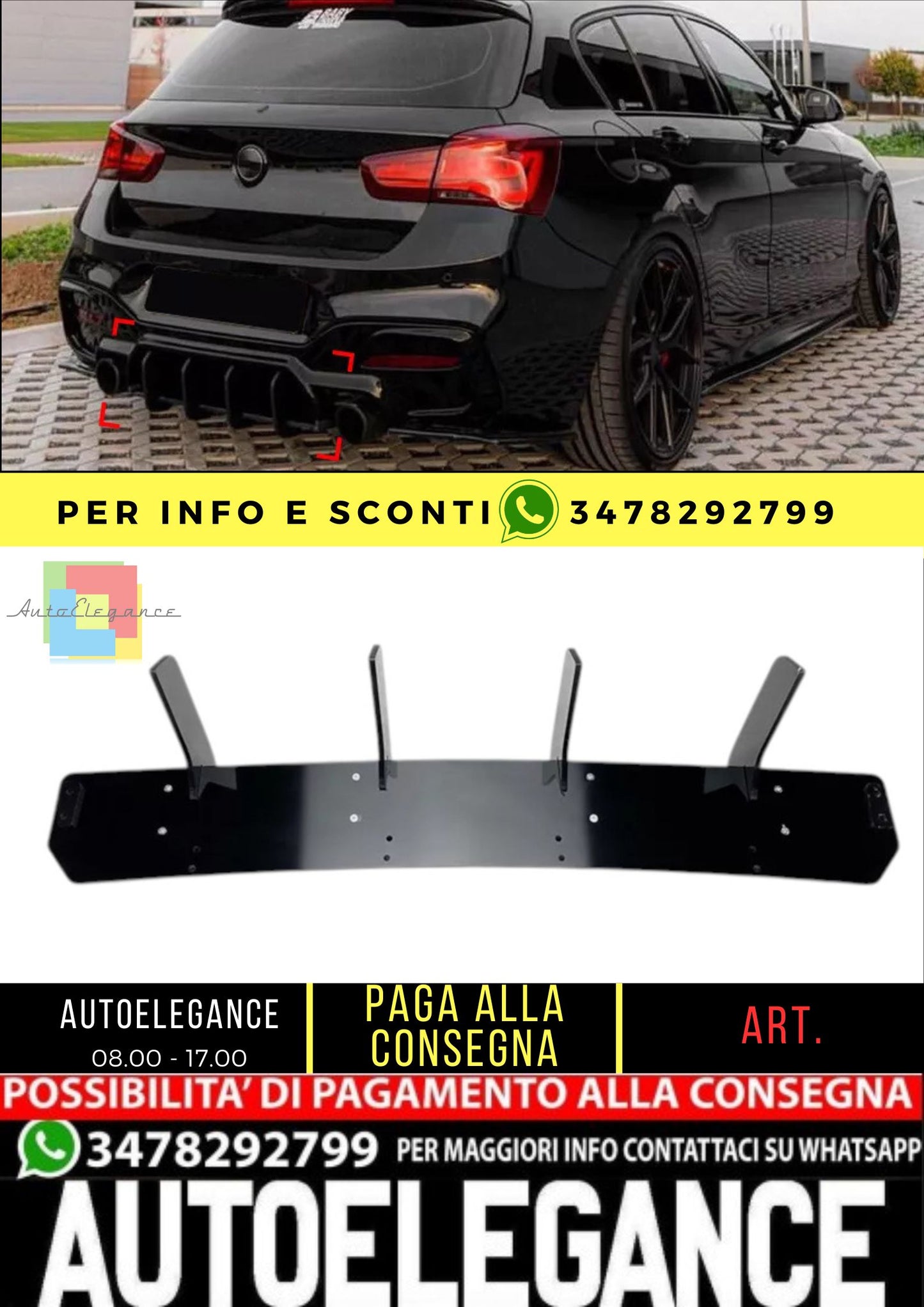 💥Diffusore Adatto per  BMW Serie 1 F20💥